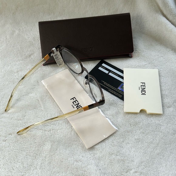 NWT-FENDI FF 0081 E1H Eyeglasses With Case & Authenticity card 52-20 / 140 - Picture 7 of 7